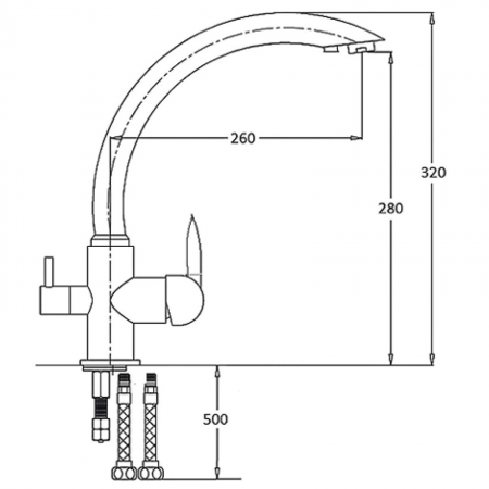 Кухонный смеситель Fabiano FKM 31.21 Inox A-29